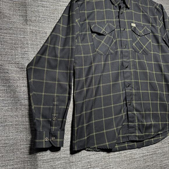 Dixxon Flannel Shirt Men's L Black Yellow Long Sleeve Button Up Stay Gold - Picture 4 of 13